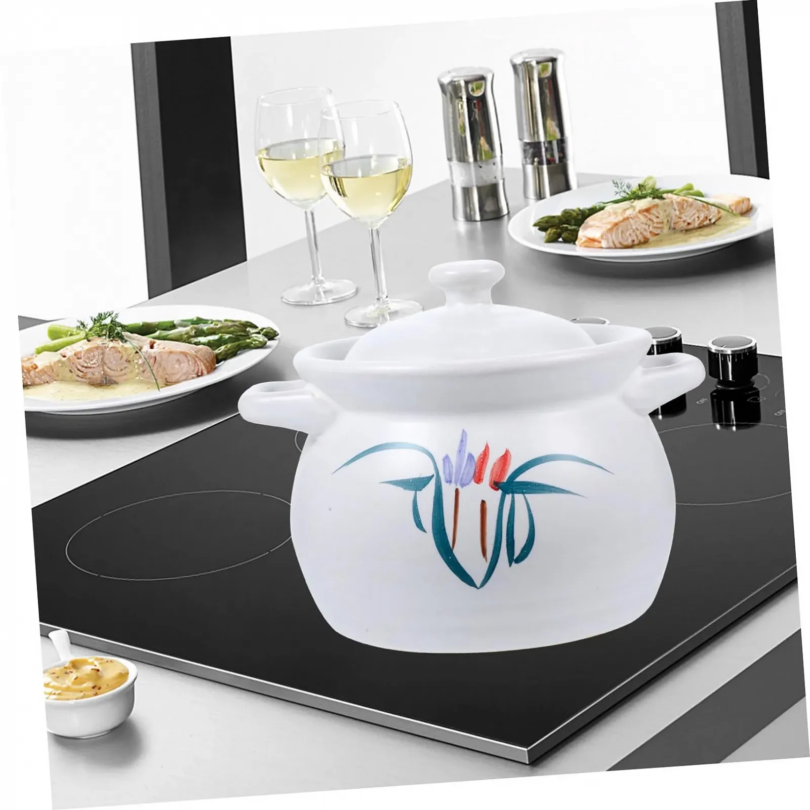 Каструля для запікання керамічна термостійка з кришкою 2 л, фото №6