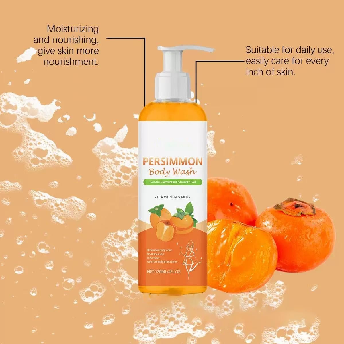 Гель для душу Persimmon Natural Deep Cleansing and Moisturising Набір 1 шт, фото №4 Гель для душу Persimmon Natural Deep Cleansing and Moisturising Набір 1 шт, фото №4