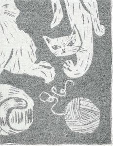 Покривало Вовняна Lapuan Kankurit Kissanp	iv	 (Cat Days) 130 x 180 см (Сірий, Білий) - Фото 1