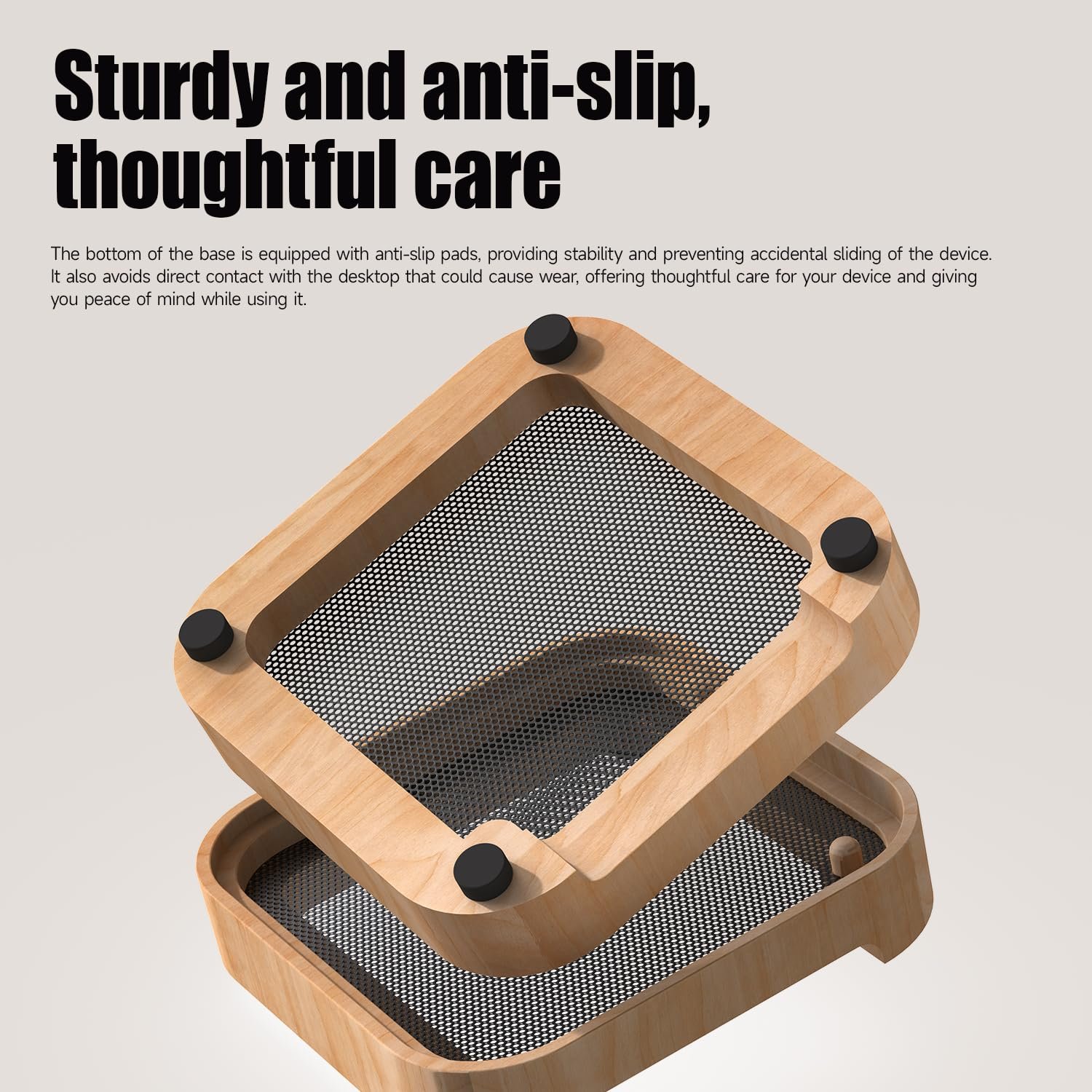 Підставка Деревʼяна для Mac Mini M4/M4 Pro (2024) - Міцна з пиловим фільтром, фото №3