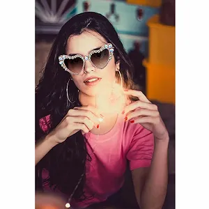 Солнцезащитные очки Сердце Женские LJCZKA Винтажные с Rhinestones synthetic.ua - Фото 1