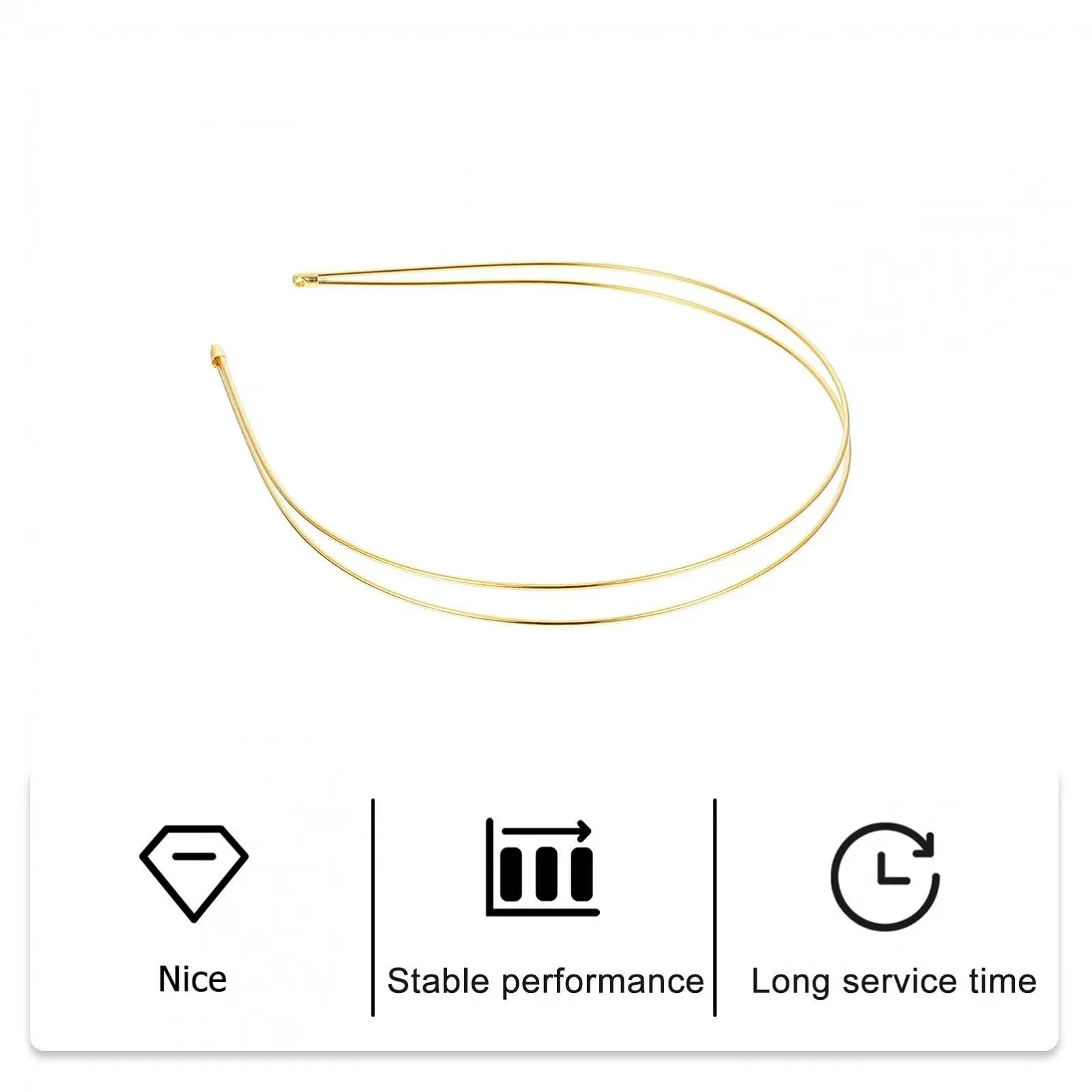 Обруч Золотистий Металевий FRCOLOR Подвійний, фото №5