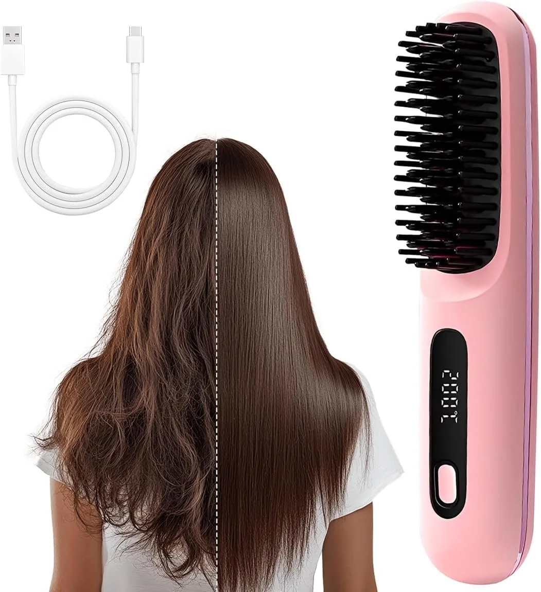 Випрямляч-щітка Go Brush Pro Бездротовий Міні Рожевий, фото №1 Випрямляч-щітка Go Brush Pro Бездротовий Міні Рожевий, фото №1