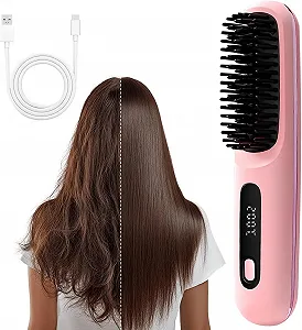 Випрямляч-щітка Go Brush Pro Бездротовий Міні Рожевий - Фото 1