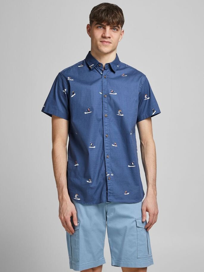 Рубашка Jack&Jones SS 12187953 Ensign Blue L, фото №1