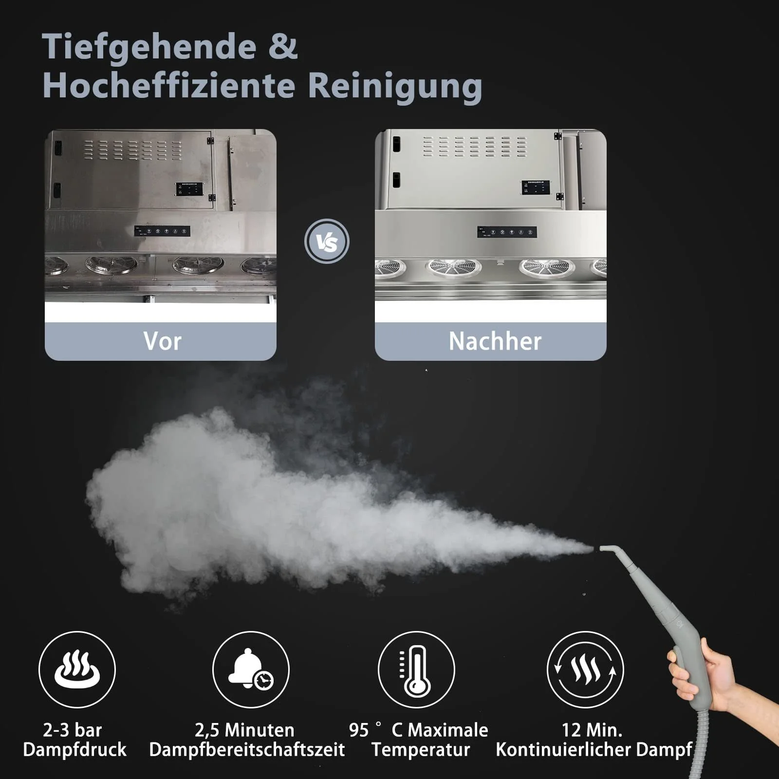 Пароочисник COSTWAY Steamshot 1000 W 300 мл 10 аксесуарів, фото №8 Пароочисник COSTWAY Steamshot 1000 W 300 мл 10 аксесуарів, фото №8