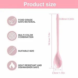 Набор пластиковых ложек 5 шт, длинные, меламиновые ложки для йогурта, цветные десертные ложки, дизайн имитация керамики, ложки для варенья, для кофе, яиц, йогурта synthetic.ua - Фото 1
