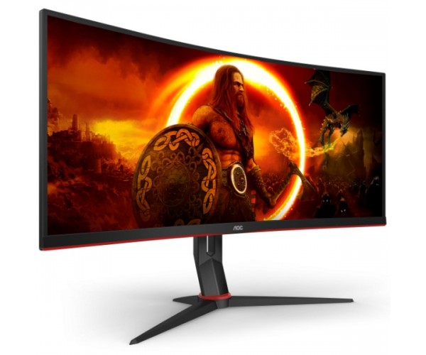 TFT 34" AOC CU34G2XP WQHD VA 180Гц 1мс вигнутий HDMIx2 DPx2 USB колонки чорний, фото №2