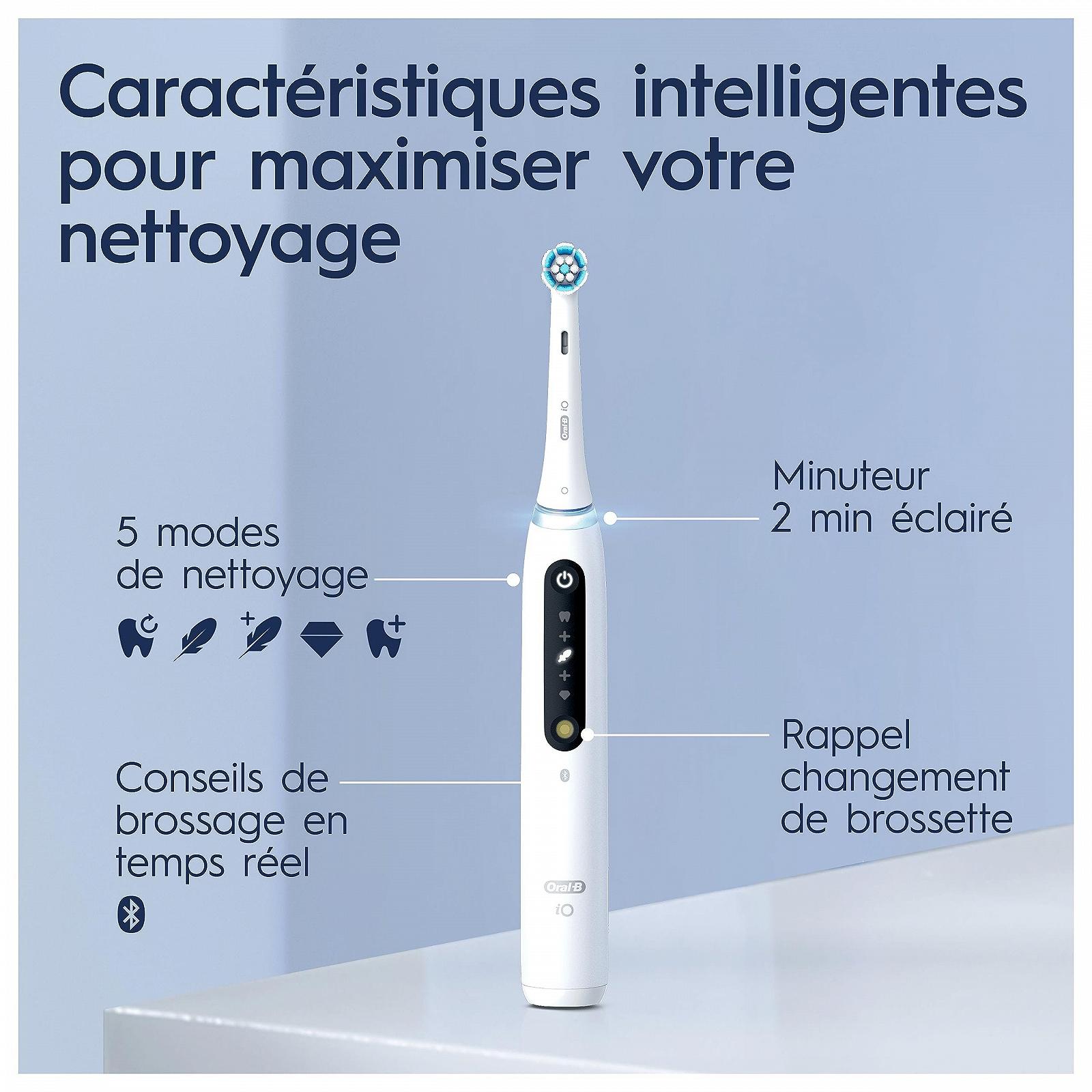 Електрична зубна щітка Oral-B iO 5N Біла. У комплекті: 1 м'яка щітка, 1 зарядний пристрій, 1 дорожній футляр, фото №5