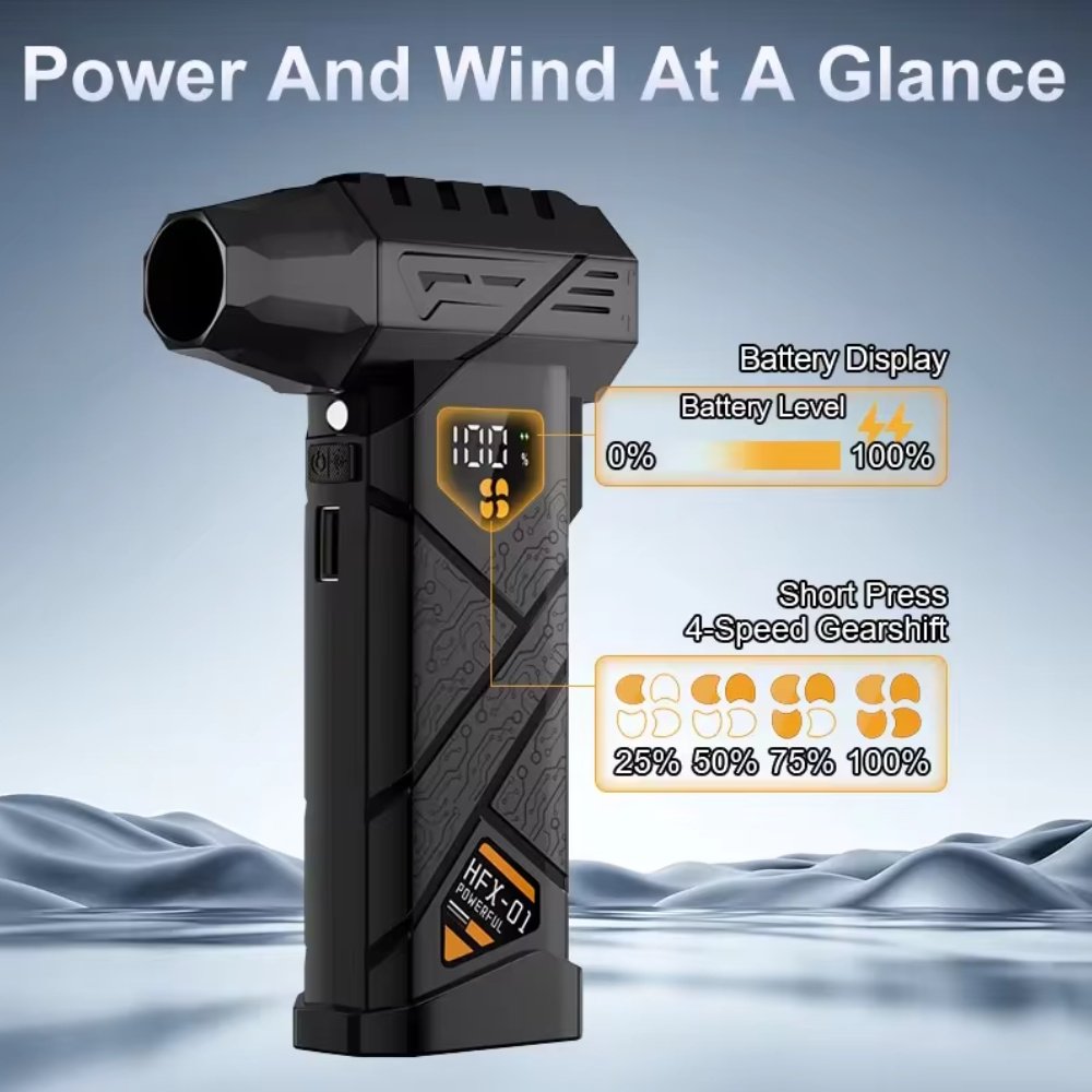 Портативний турбовентилятор Violent HFX-01 Turbo Jet Fan 680000 RPM Black, фото №9