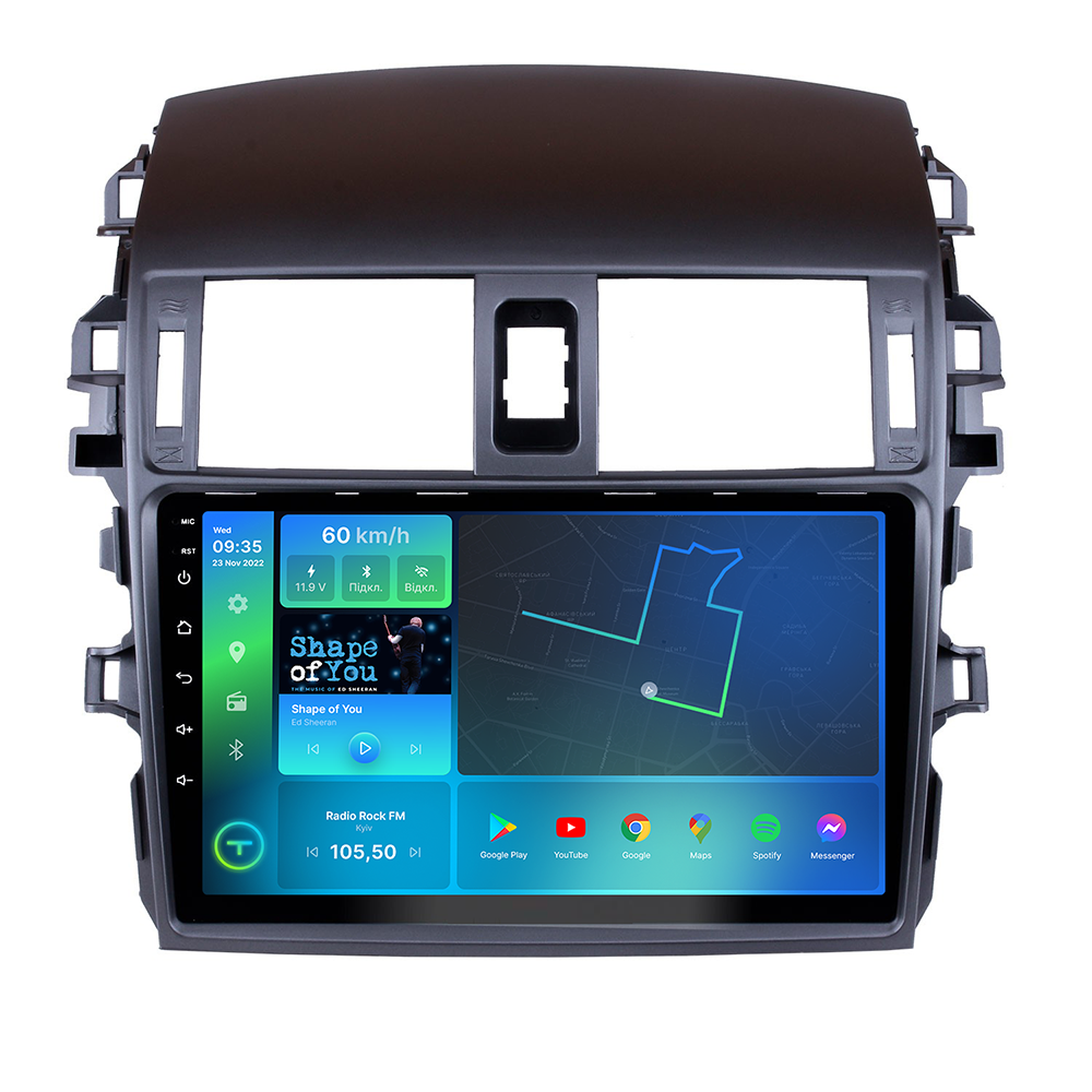 Штатная магнитола Torssen Toyota Corolla E150 2006-2012 воздуховоды F9464 4G Carplay DSP 4/64Gb QLED 9, фото №1