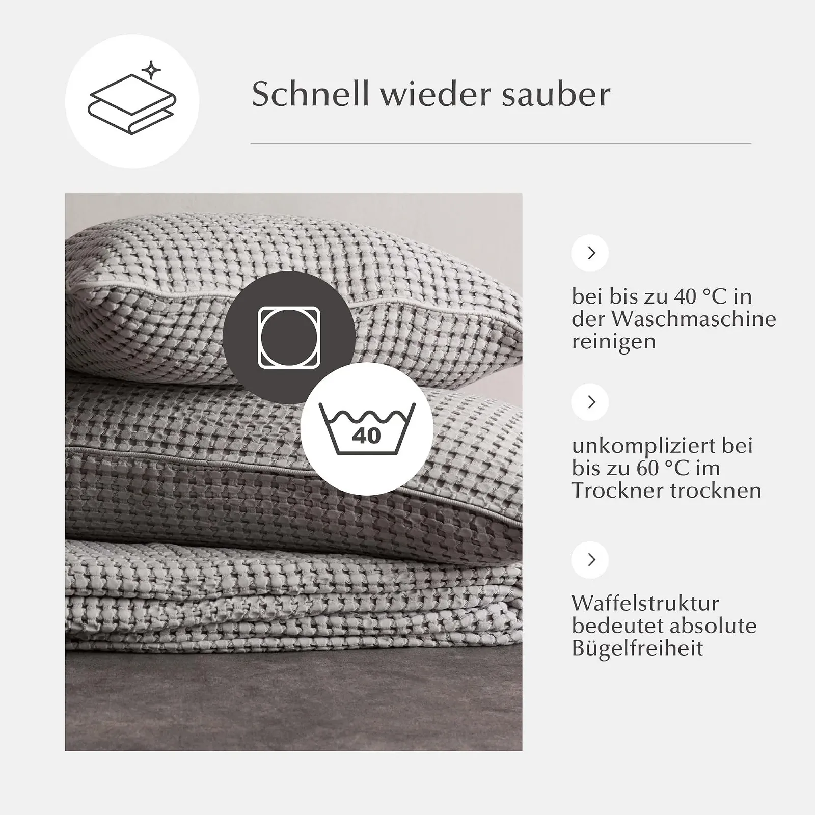 Покрывало URBANARA Veiros 180 x 200 см Хлопок Вафельный пике Натуральный, фото №5