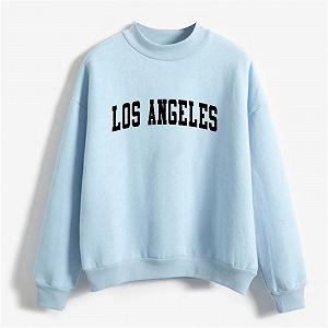 Женский Свитшот с принтом букв Los Angeles California, круглый вырез горловины, винтажный, смешной, зимний, осенний, однотонный, с длинными рукавами, свободный воротник-стойка synthetic.ua - Фото 1