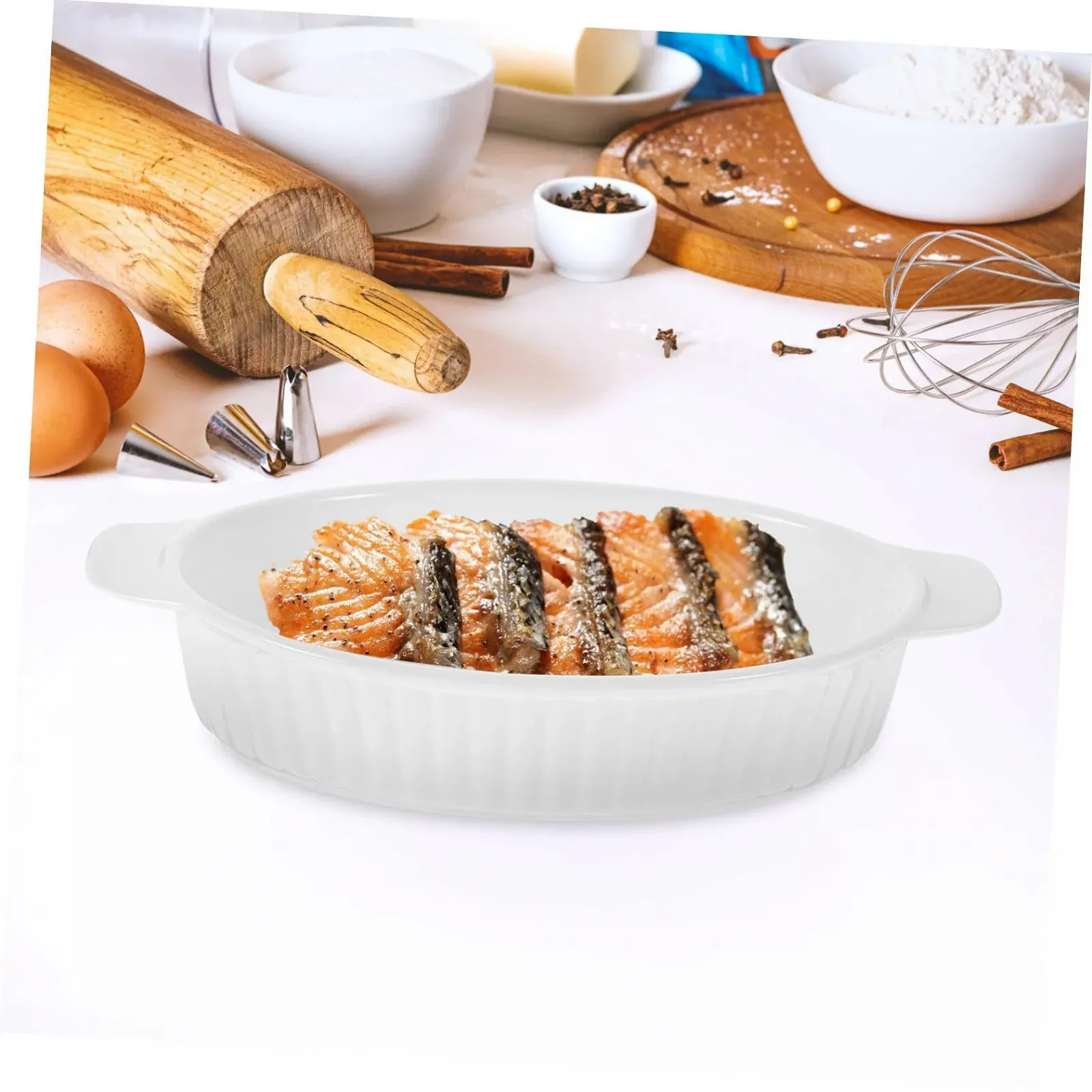 Форма для запекания керамическая Toyvian с ручками термостойкая, фото №8 Форма для запекания керамическая Toyvian с ручками термостойкая, фото №8