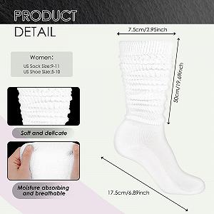 Носки Ouligay, 2 пары, черный/белый, XXL, гетры, хлопок, спортивные, комфорт, 2 шт. в упаковке synthetic.ua - Фото 1