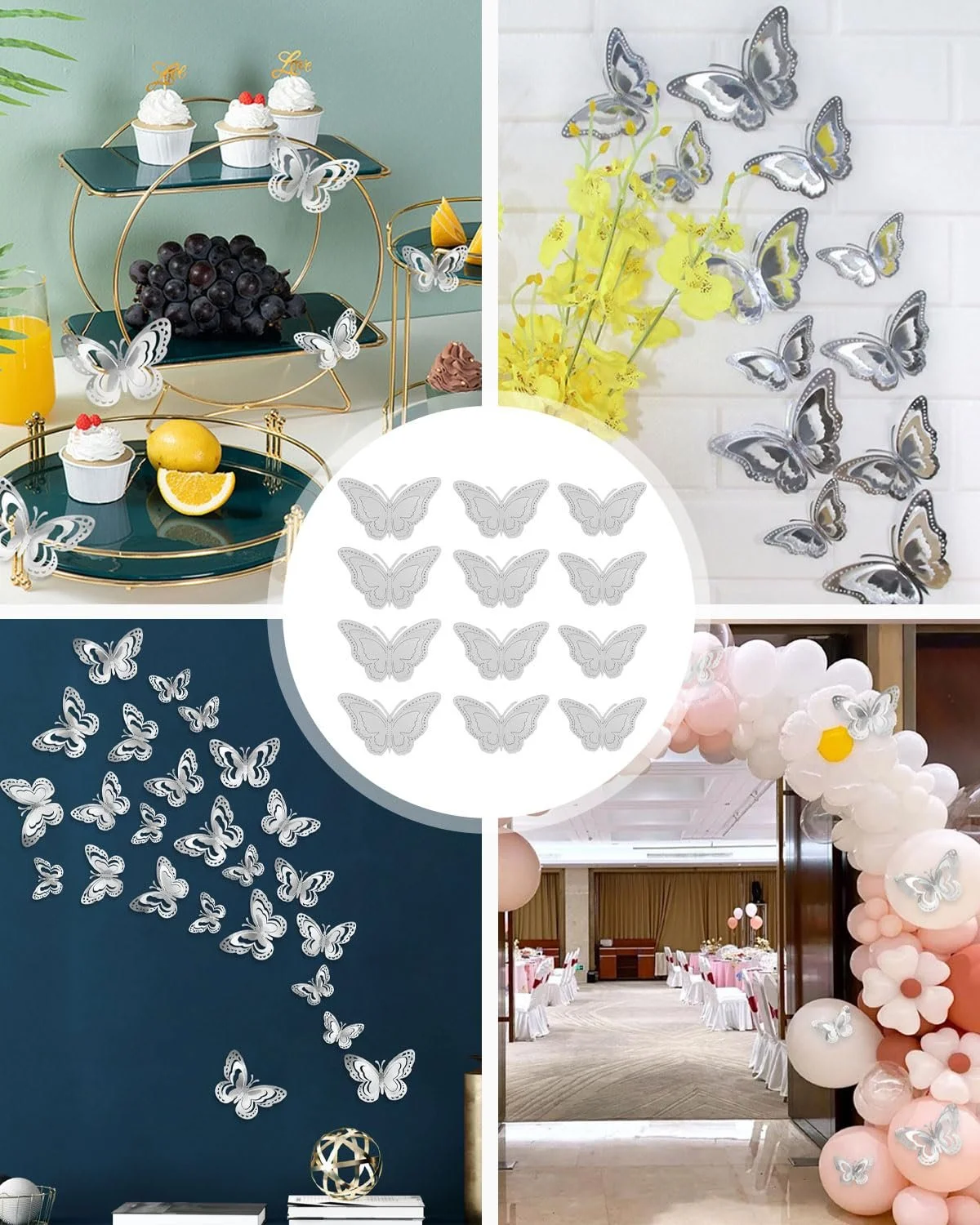 Декоративні наклейки на стіну 3D Butterflies 12 листів Сріблястий, фото №6 Декоративні наклейки на стіну 3D Butterflies 12 листів Сріблястий, фото №6