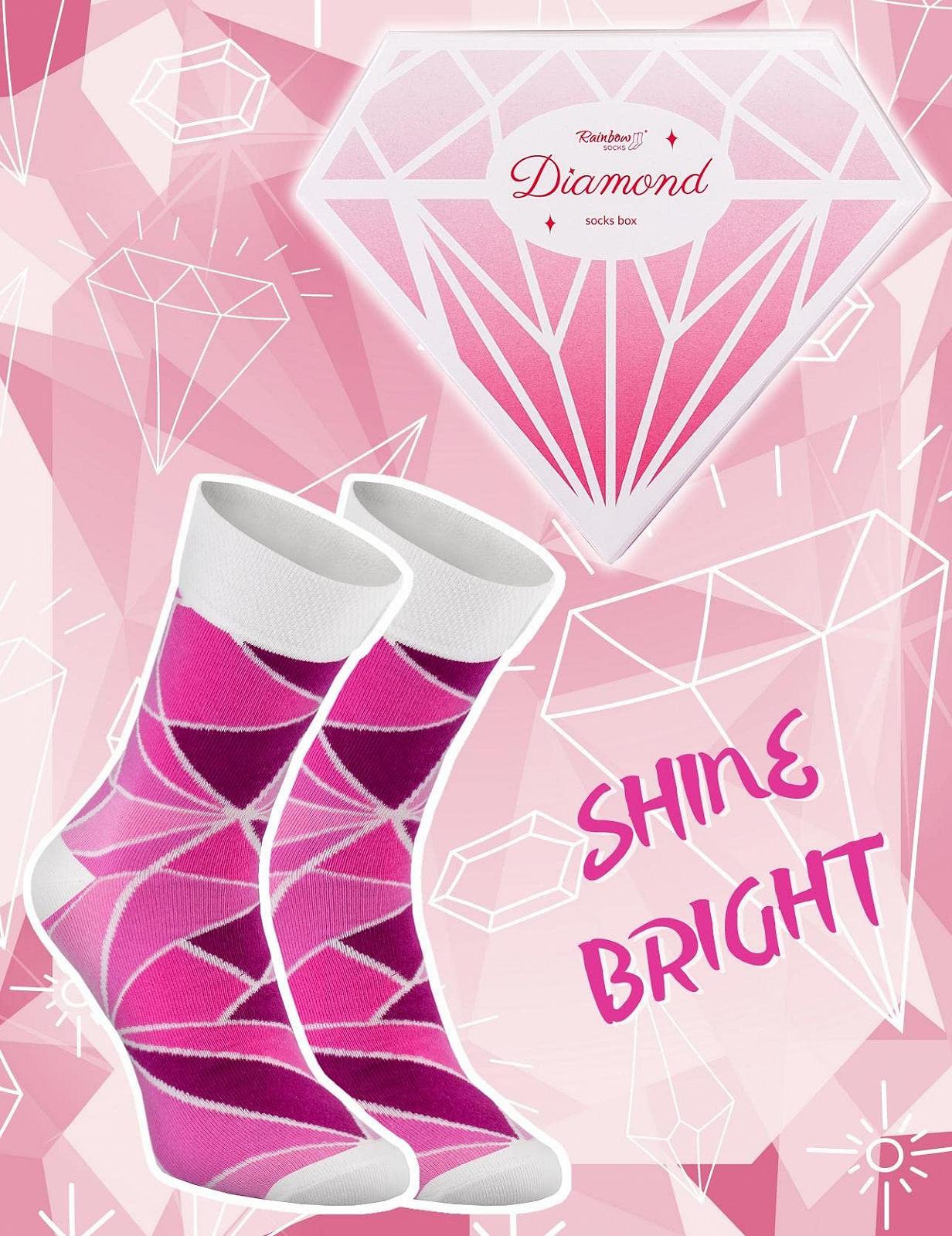 Шкарпетки Rainbow Socks Diamond, рожеві, 1 пара, фото №2