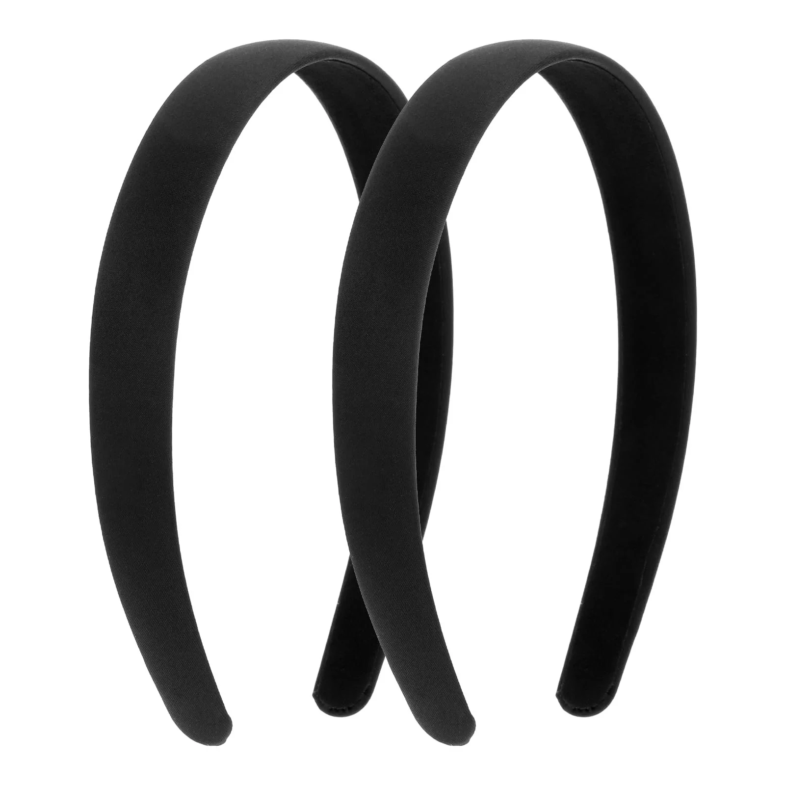 Обруч Атласный 2 шт Широкий Обруч 2 см Черный, фото №1