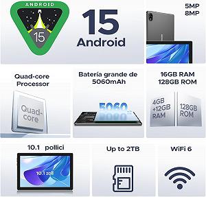 Планшет 10.1" Doogee U10 4+12/128Gb 4 ядра Android 15 5060 mAh Серый цена на synthetic.ua - Фото 1 Планшет 10.1" Doogee U10 4+12/128Gb 4 ядра Android 15 5060 mAh Серый synthetic.ua - Фото 1