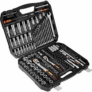 Набор инструментов Neo Tools, 219шт, 1/2", 1/4", 3/8", CrV, кейс (10-076) - Фото 1