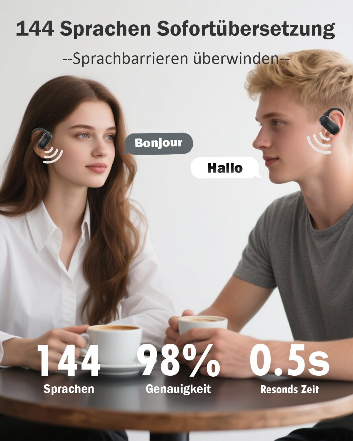 Навушники-перекладачі Ai, без Інтернету, 144 мовами в реальному часі з додатком, фото №2 Навушники-перекладачі Ai, без Інтернету, 144 мовами в реальному часі з додатком, фото №2