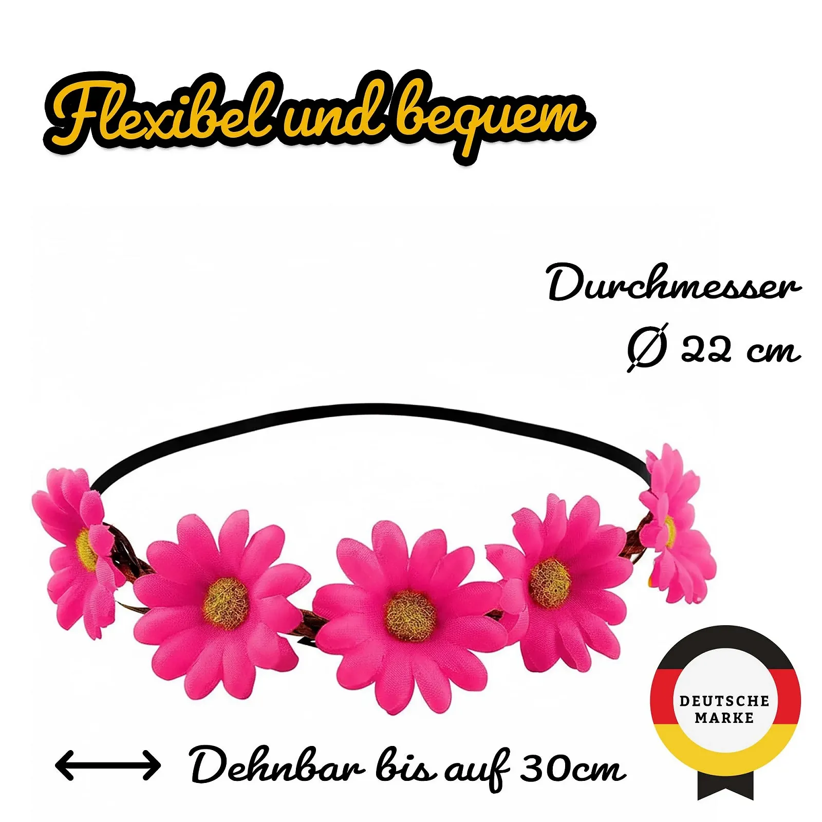 Вінок з квітів Набір з 3 шт. Аксесуари для волосся з еластичною стрічкою, фото №3 Вінок з квітів Набір з 3 шт. Аксесуари для волосся з еластичною стрічкою, фото №3