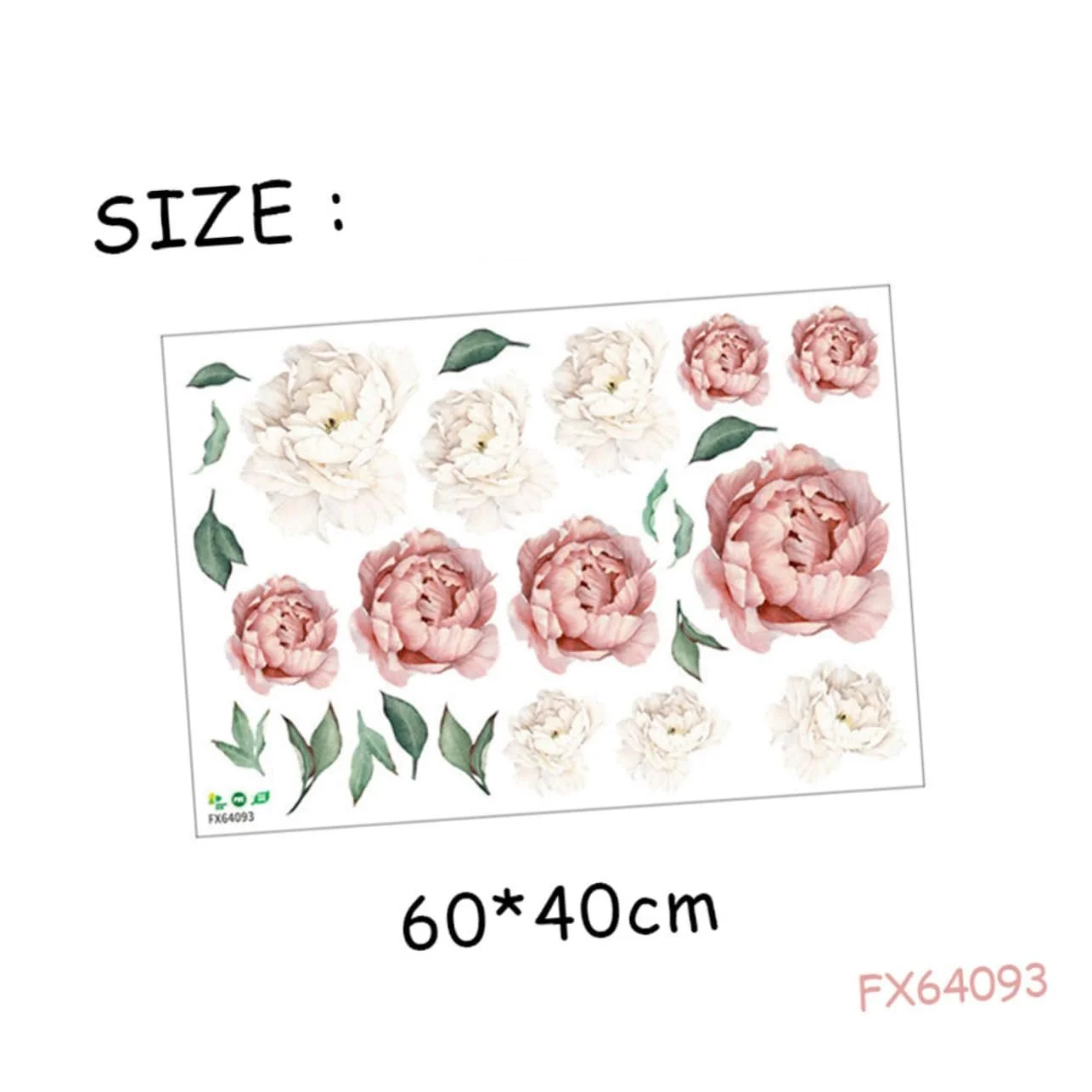 Наклейка на стіну Peony Pattern самоклейна ПВХ, фото №2 Наклейка на стіну Peony Pattern самоклейна ПВХ, фото №2