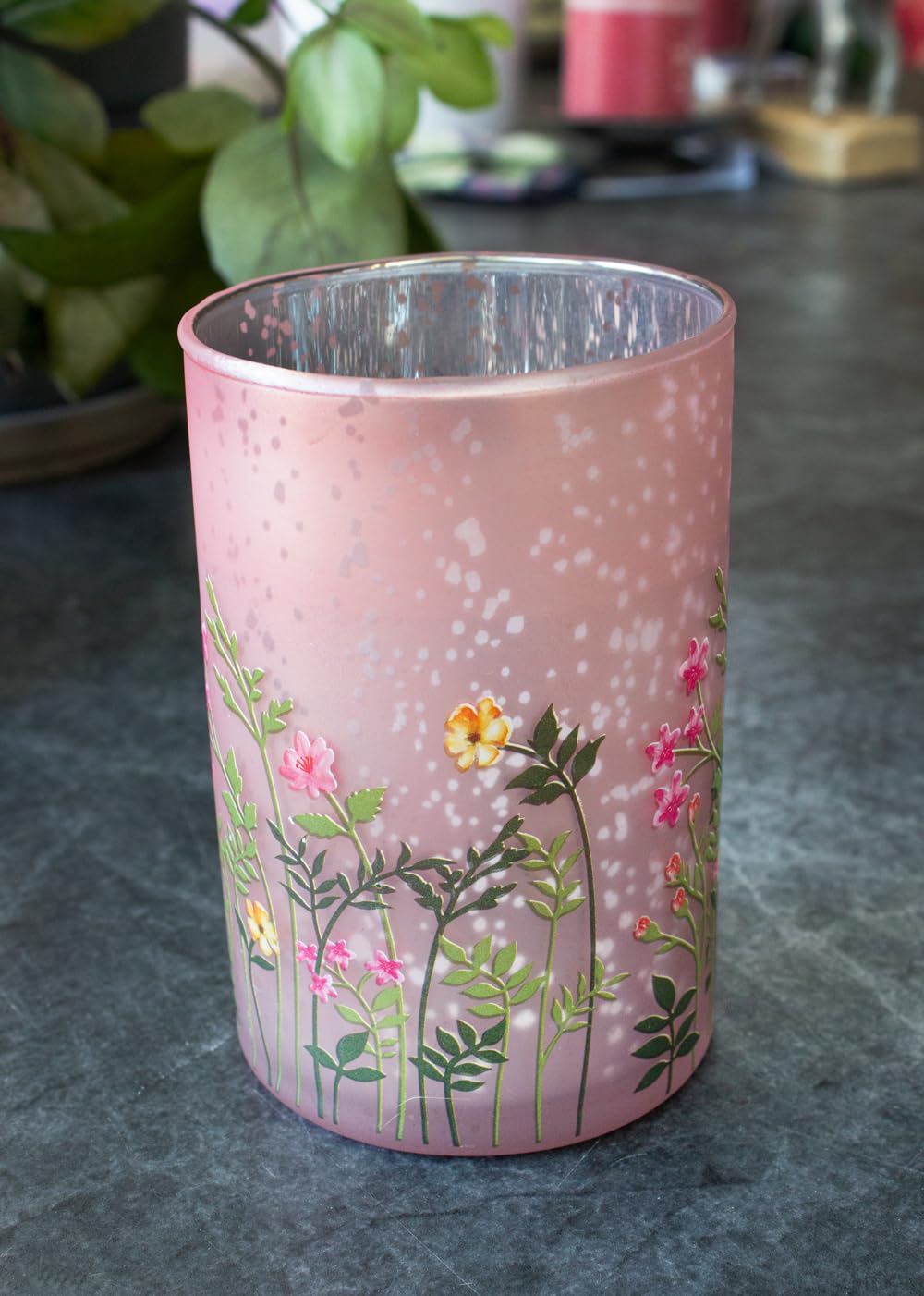 Ліхтар Flowers Flowers Срібний Рожевий Скло Підсвічник Скляний Ліхтар Для чайних свічок H = 12 см, фото №2 Ліхтар Flowers Flowers Срібний Рожевий Скло Підсвічник Скляний Ліхтар Для чайних свічок H = 12 см, фото №2