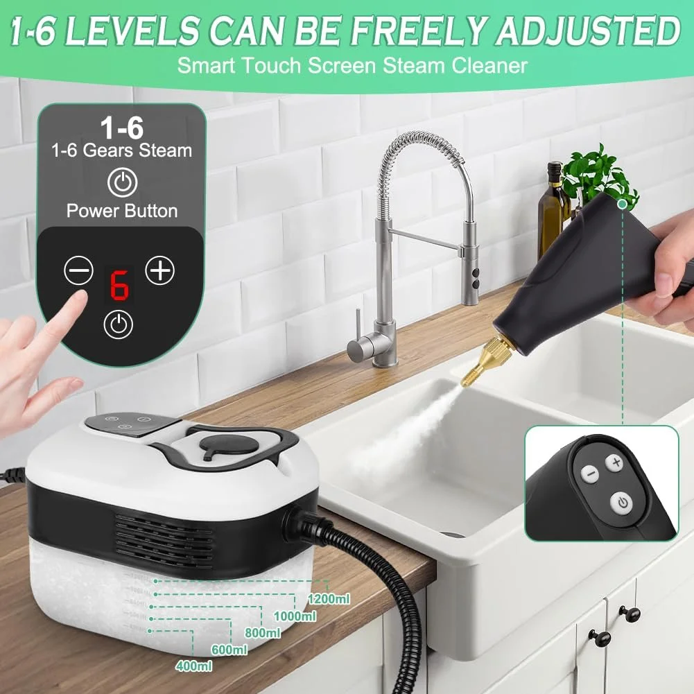 Пароочисник Vicloon 3.5 бар 15 с 2500 Вт 1.2 л, фото №6 Пароочисник Vicloon 3.5 бар 15 с 2500 Вт 1.2 л, фото №6