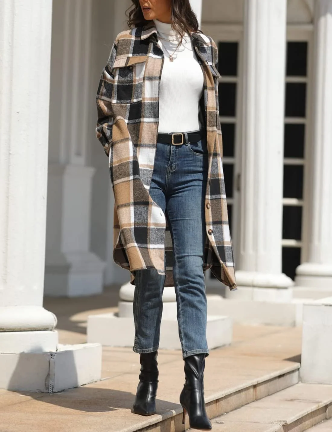 Рубашка-пиджак Sukany В клетку с длинными рукавами, фото №4