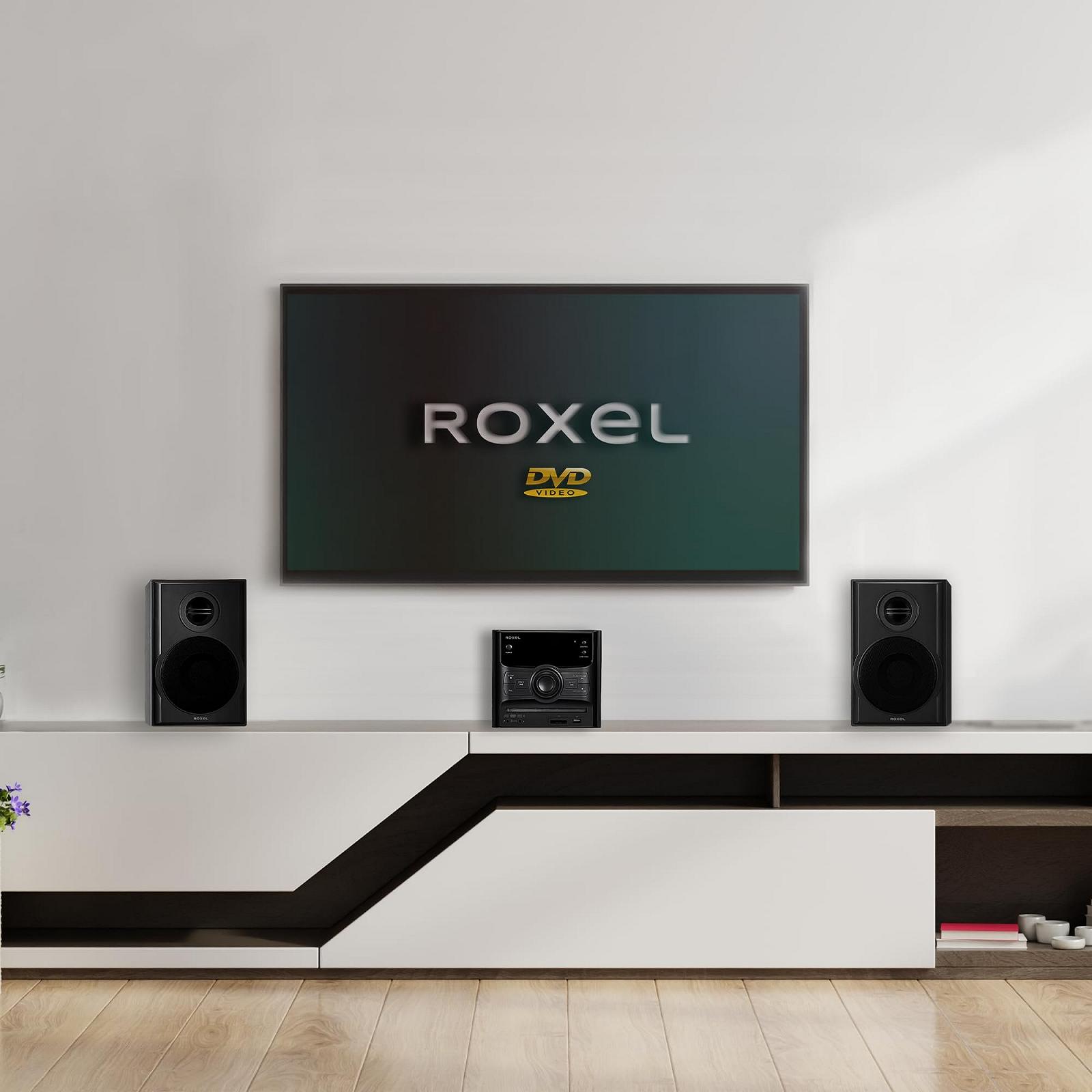 Мини-стереосистема Roxel RCD-250BT Micro Hi-Fi, DVD-проигрыватель, функция караоке, дистанционное управление, беспроводное воспроизведение, FM-радио, воспроизведение USB MP3, выходная мощность 40 Вт RMS, фото №3