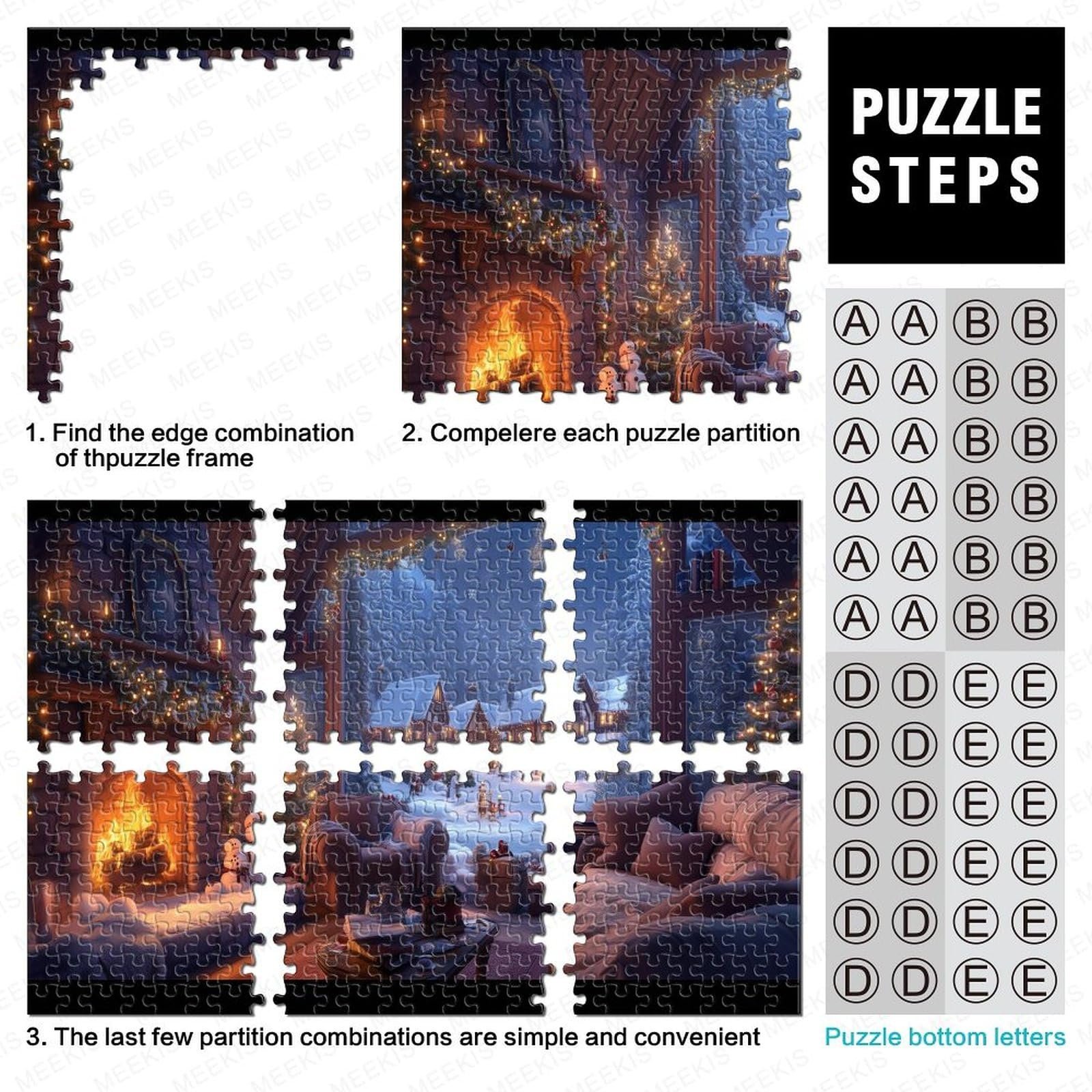 Різдвяний пазл 1000 елементів Казкова історія дерев’яний 75 x 50 см, фото №4