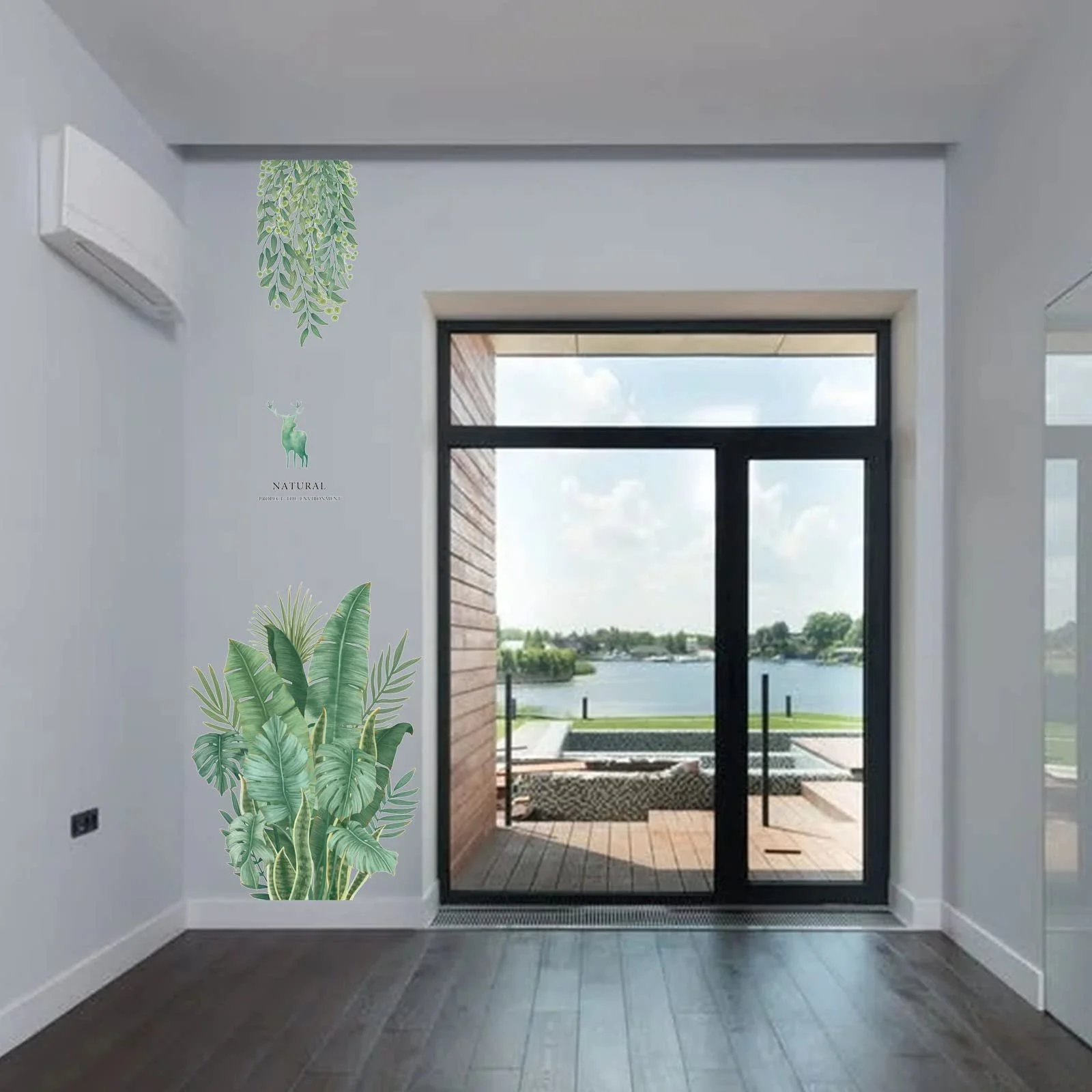 Наклейка на стіну Зелене листя Бананове листя DIY Велика, фото №3