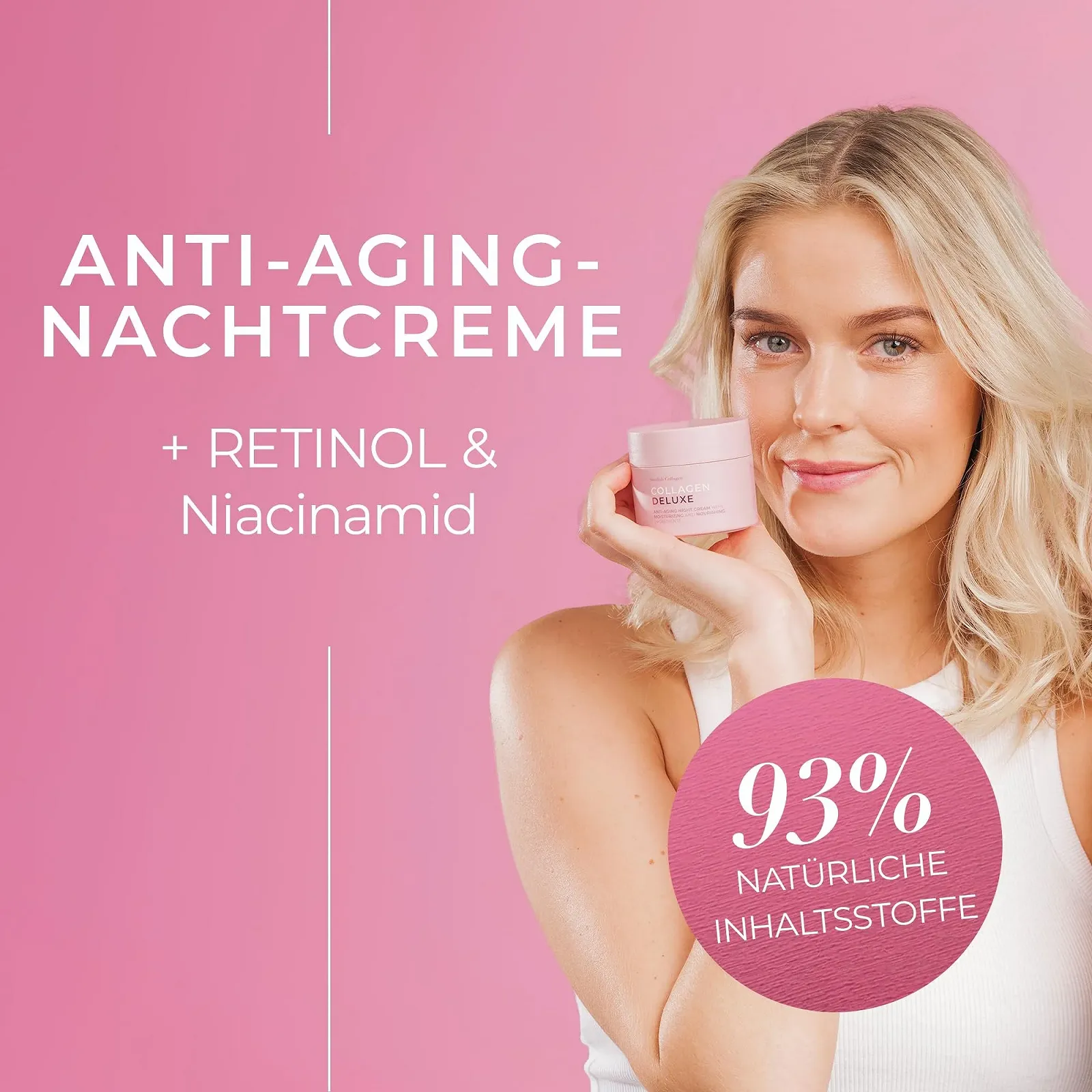 Набір денного та нічного кремів Swedish Collagen Deluxe Retinol для зволоження та сяйва шкіри з ретинолом, ніацинамідом та вітаміном E, фото №2 Набір денного та нічного кремів Swedish Collagen Deluxe Retinol для зволоження та сяйва шкіри з ретинолом, ніацинамідом та вітаміном E, фото №2