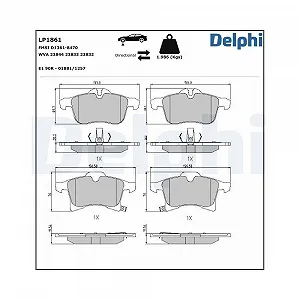 Комплект тормозных колодок DELPHI LP1861 дисковые для OPEL VAUXHALL передний мост - Фото 1