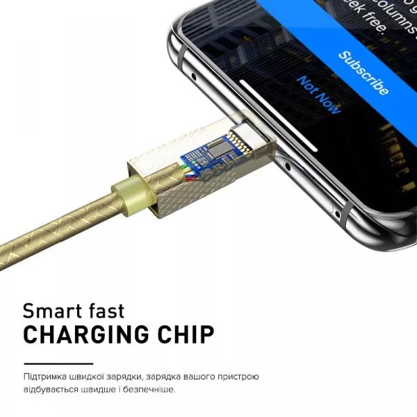 Кабель Luxe Cube Premium USB-microUSB 1м золотистый 8889986489885, фото №3