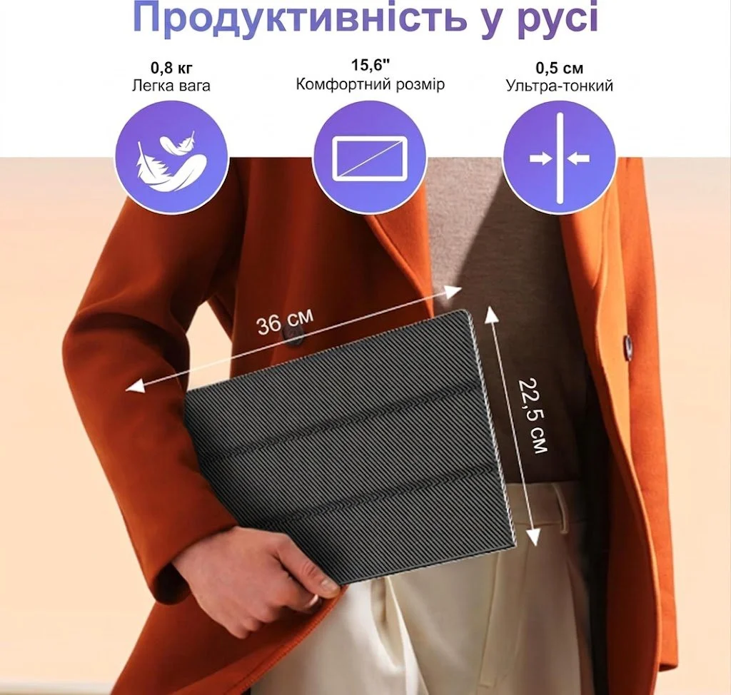 Монітор портативний 15.6" JEEJIA P4 Full HD IPS 60 Гц, фото №3