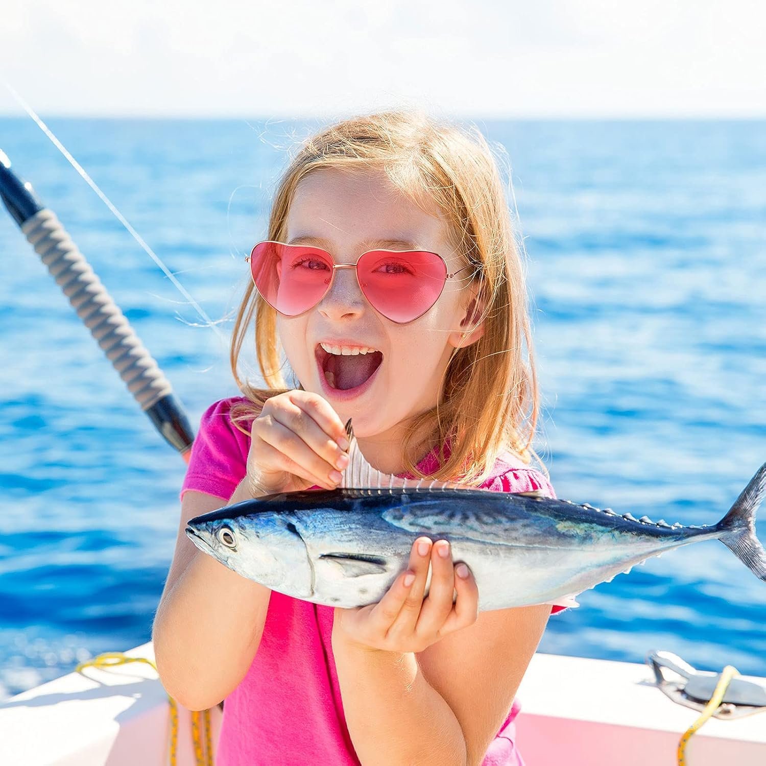 Окуляри Сонцезахисні Рожеві у Формі Серця, фото №5