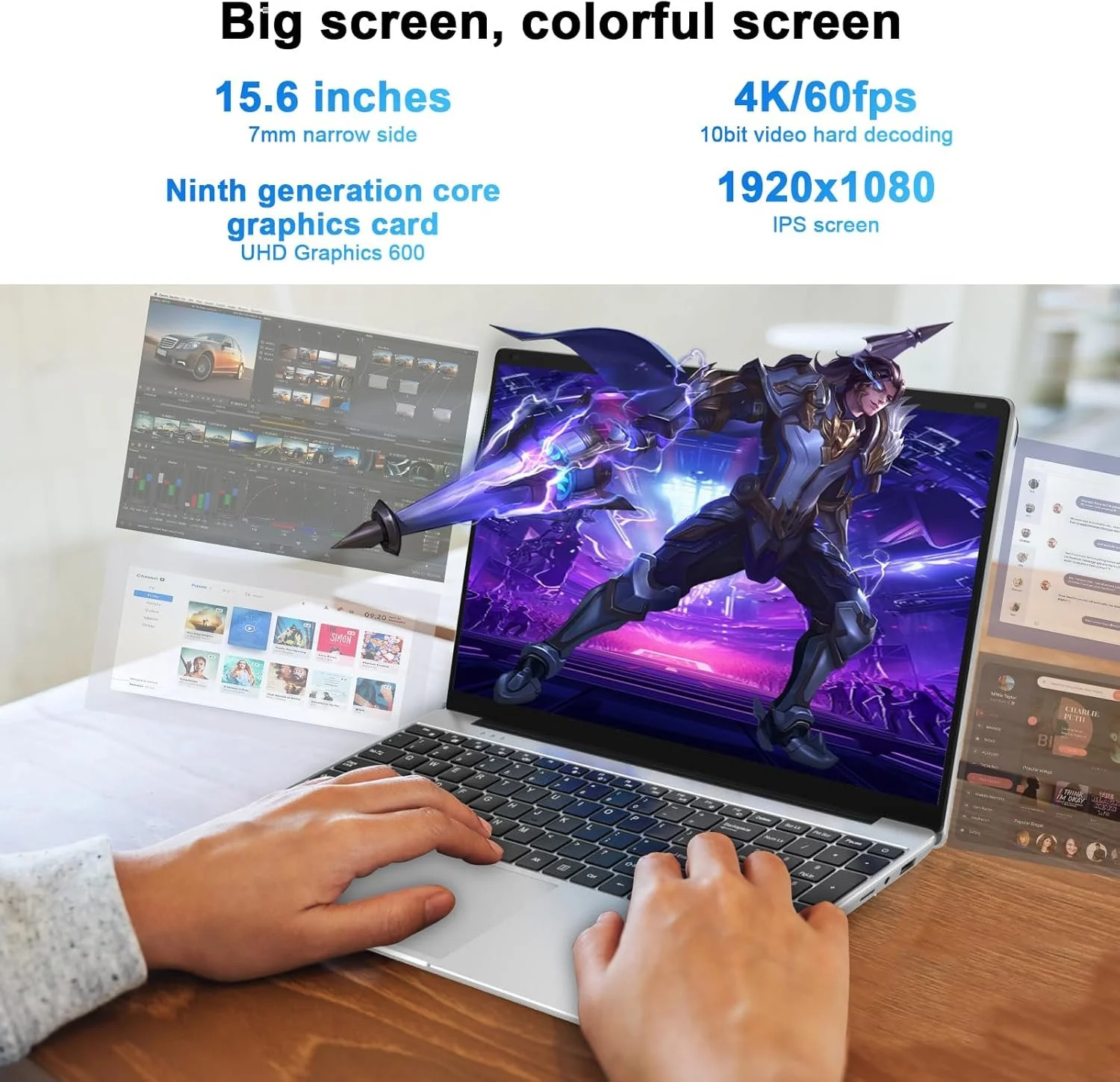 Ноутбук 15.6" OUZRS Tab600 Intel Celeron N4000 RAM 16GB SSD 256GB Windows 11, фото №3