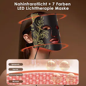 LED Лампа Красного Света для Лица с Охлаждающей Маской 1+7: Ближний Инфракрасный Свет + 7 Цветов LED Светотерапия synthetic.ua - Фото 1