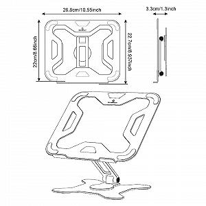 Подставка для ноутбука складная Boneruy, регулируемая на 360 градусов, алюминиевый сплав, для путешествий, для настольных ноутбуков synthetic.ua - Фото 1