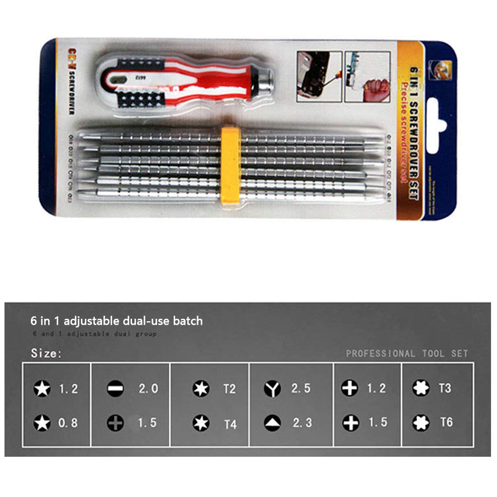 Набор отверток Torx 6 Precision Professional Portable Hardware Tools Double-Headed Telescopic Rod, фото №3
