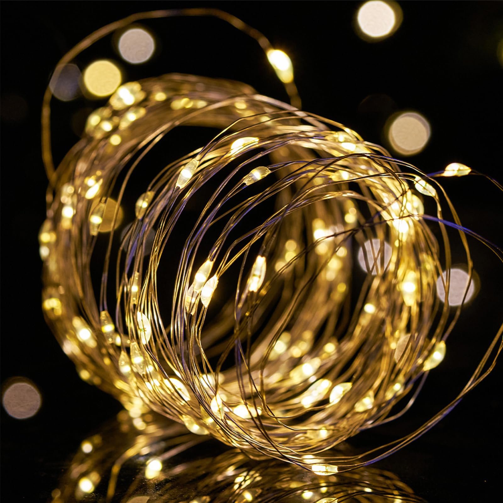 Гірлянда ENLACE, 100 LED, 10 м, мідний дріт, теплий білий, фото №3