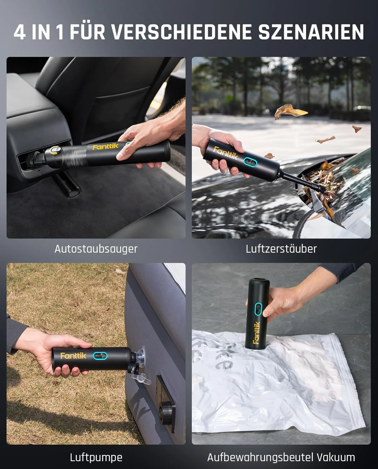 Автомобильный пылесос Fanttik Slim V8 Apex 19000Pa/45W 4-в-1 Мини-воздуходувка RobustClean Handheld Vacuum Cleaner, фото №2 Автомобильный пылесос Fanttik Slim V8 Apex 19000Pa/45W 4-в-1 Мини-воздуходувка RobustClean Handheld Vacuum Cleaner, фото №2
