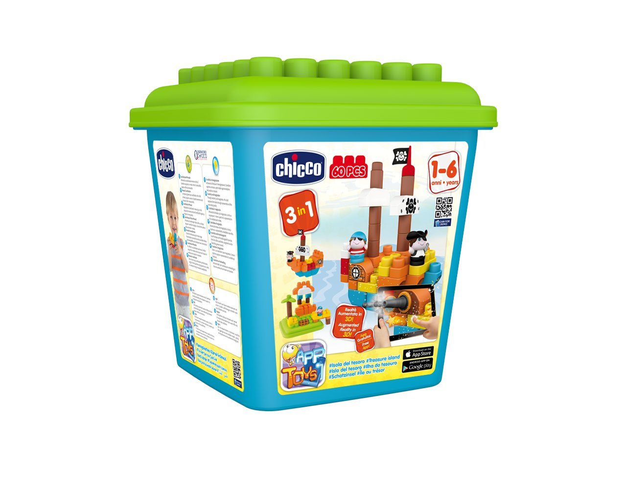 Конструктор Chicco Blocks Treasure Island 60 Pieces, фото №3