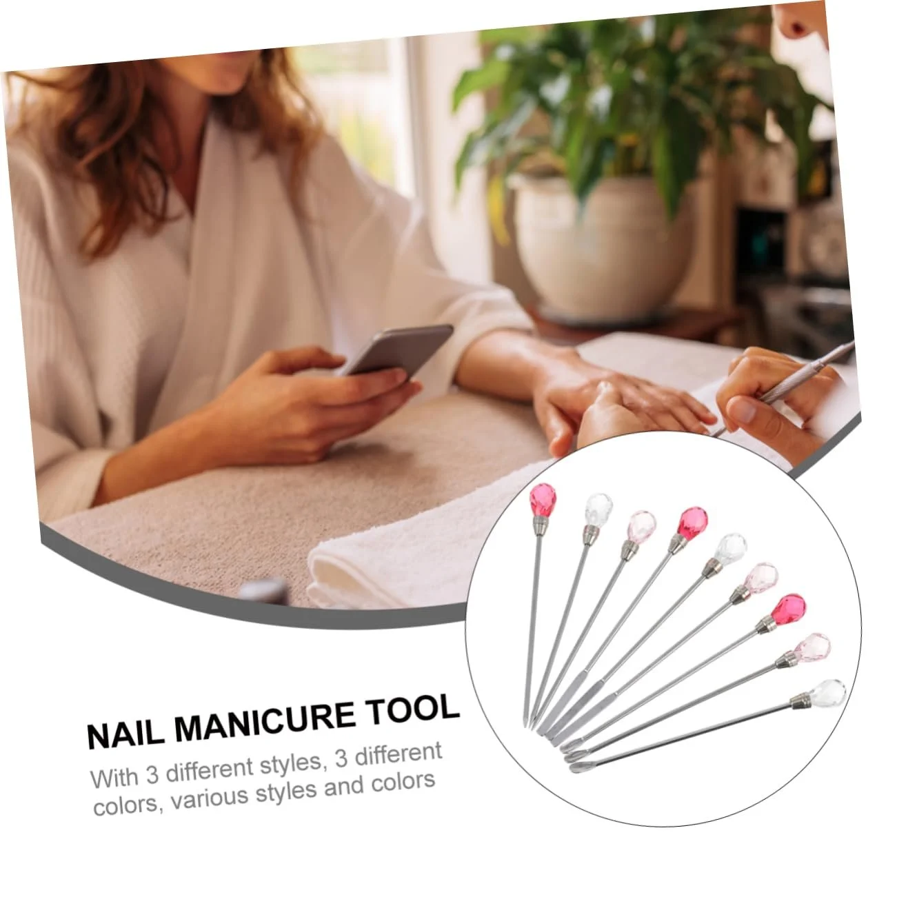 Палочка для размешивания Healvian Colour Rubber Набор для ногтей Палочка для размешивания ногтей Держатель для лака для ногтей Ювелирные изделия Стразы Триммер для ногтей на ногах Пигментная палочка для размешивания Ложка для смешивания Сделано из смолы Форма Клей Многоразовый, фото №4