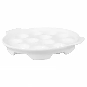 Форма для запікання равликів керамічна з ручками вогнетривка біла - Фото 1