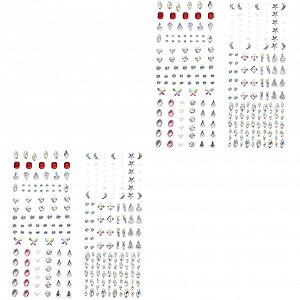 Наклейки Стразы для глаз FRCOLOR 12 листов, драгоценности для лица, наклейки для ногтей, драгоценности для тела, смола с клеевой вставкой - Фото 1