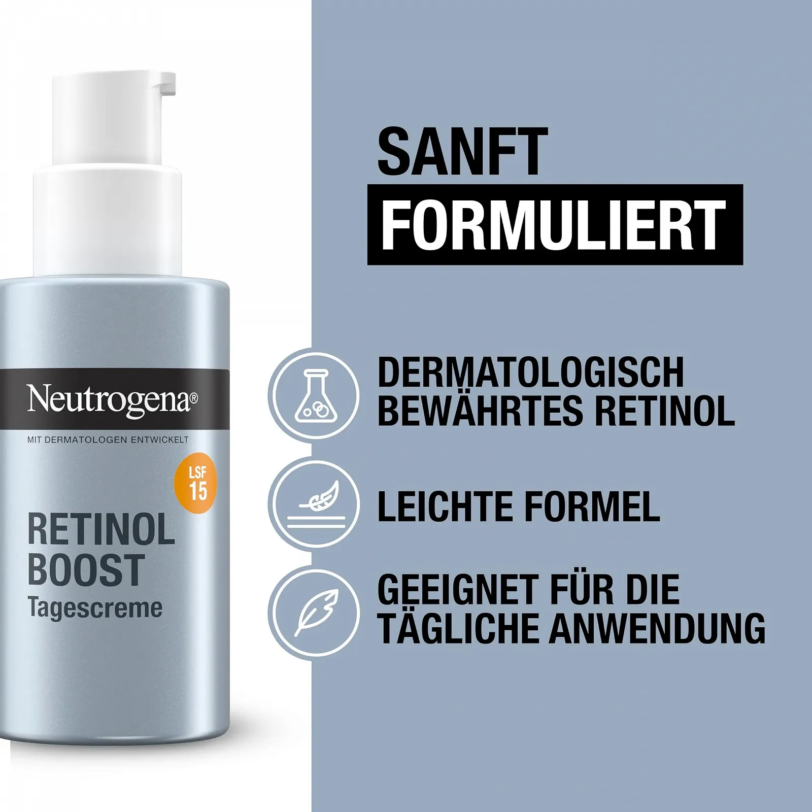 Денний крем для обличчя Neutrogena Retinol Boost Tagescreme LSF 15 50 мл, фото №5 Денний крем для обличчя Neutrogena Retinol Boost Tagescreme LSF 15 50 мл, фото №5