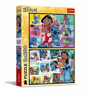 Пазл Trefl Lilo & Stitch Кумедне життя Стіча 2-в-1 2 x 200 деталей - Фото 1